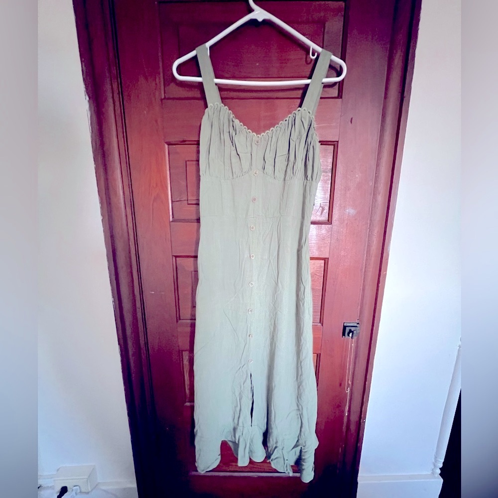 Sienna Sky Olive Green Button dress
